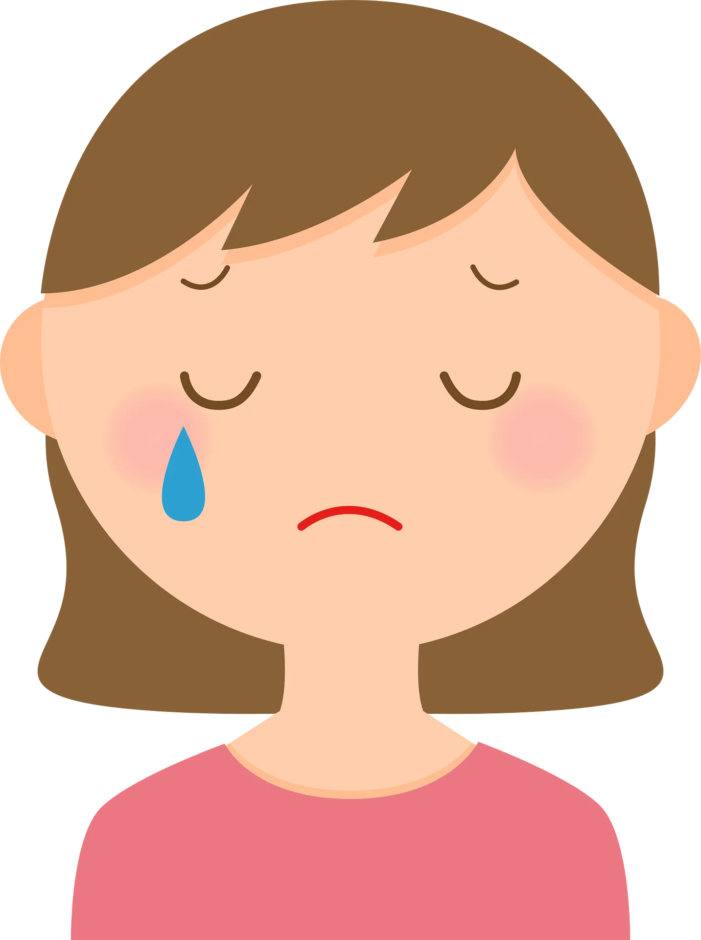 Emotional Illustration of a Tearful Cartoon Character Clipart Expressing Sadness