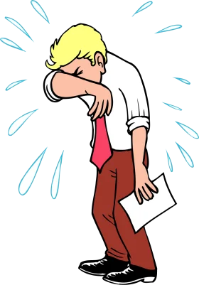 Emotional Professional Clipart: Overwhelmed Worker Experiencing Intense Workplace Stress