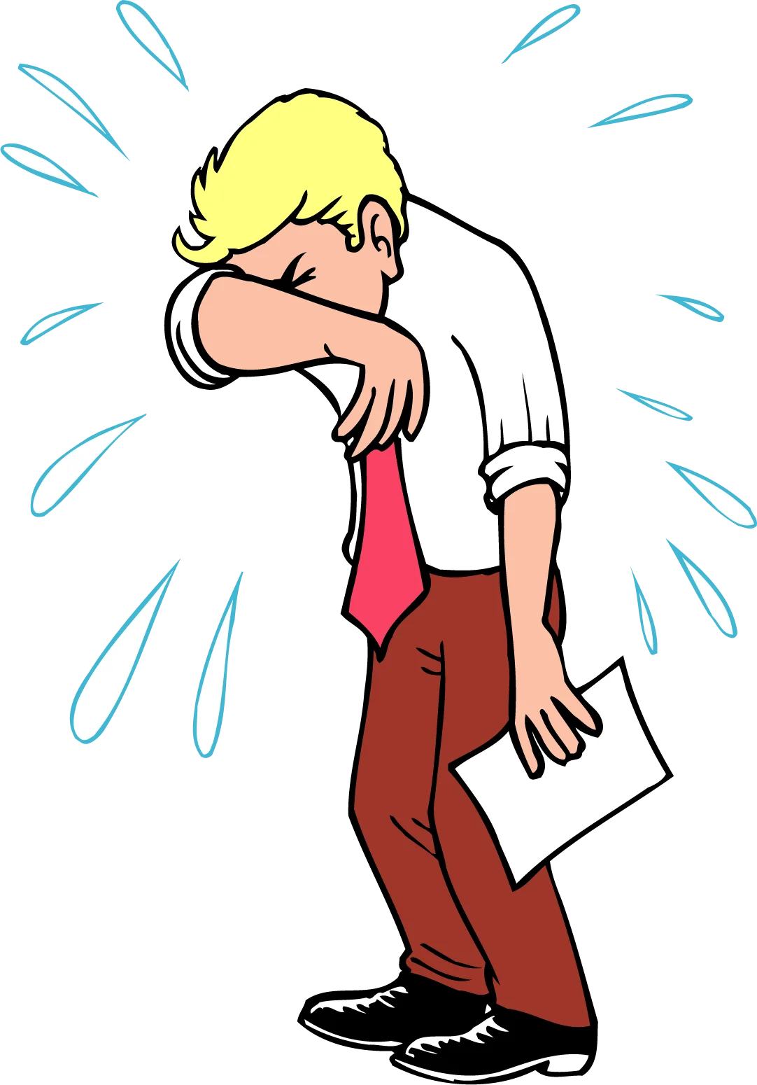 Emotional Professional Clipart: Overwhelmed Worker Experiencing Intense Workplace Stress