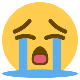 Expressive Emoji Clipart: Intense Emotional Outburst of Sad Yellow Face