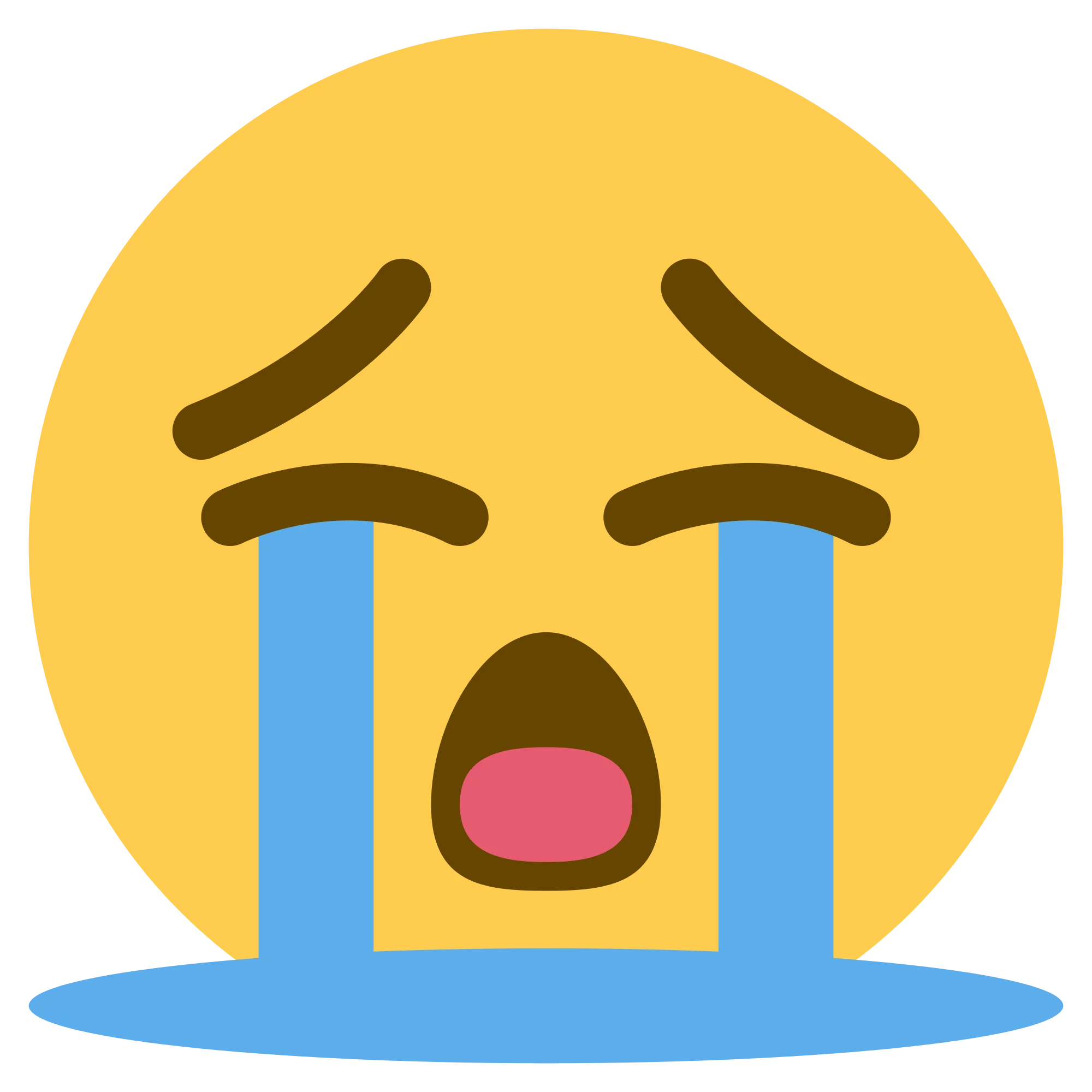 Expressive Emoji Clipart: Intense Emotional Outburst of Sad Yellow Face