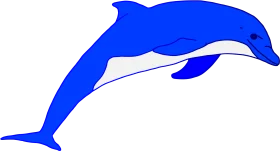 Graceful Blue Dolphin Clipart Leaping Through Imaginary Ocean Waves
