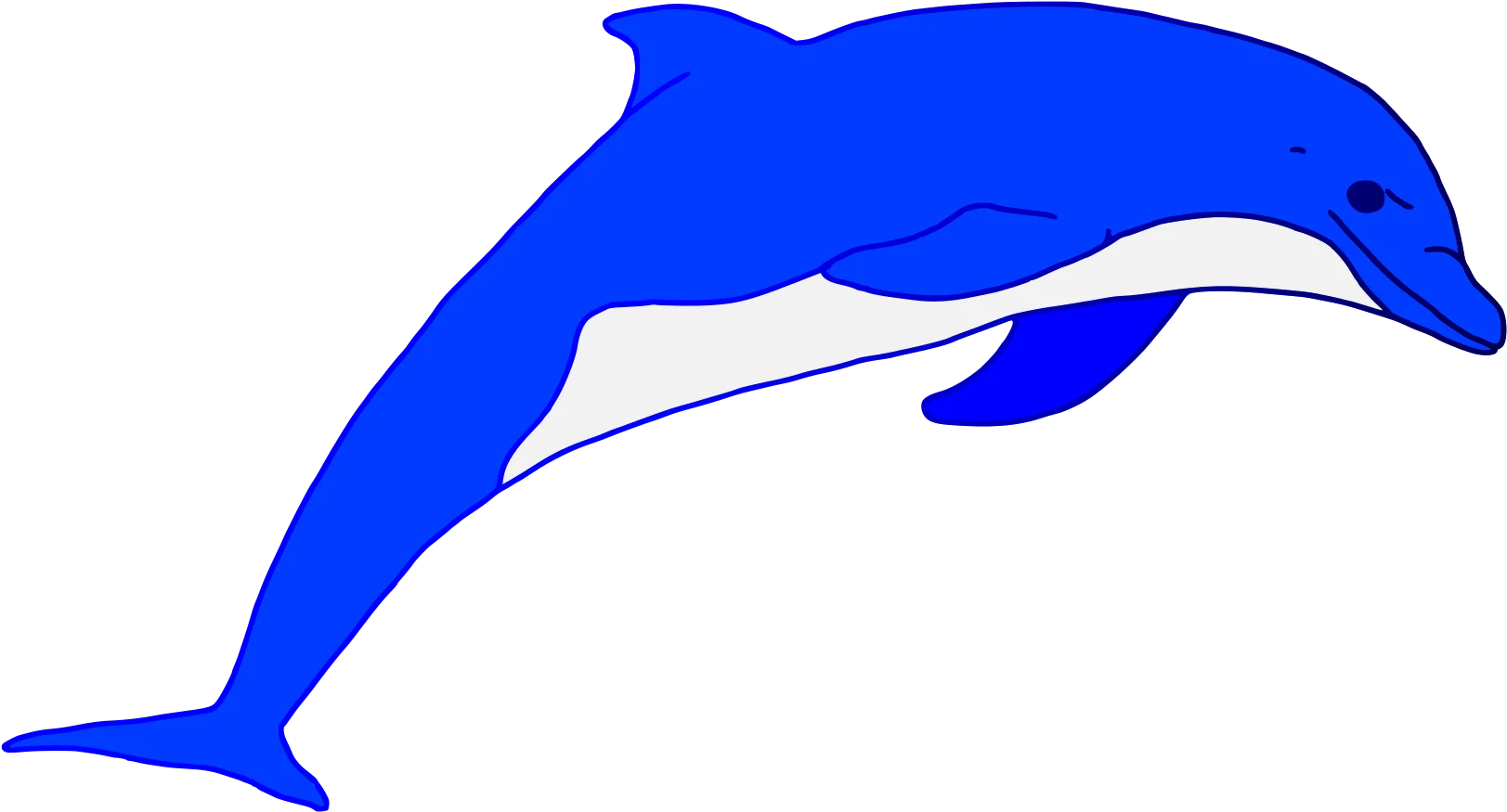 Graceful Blue Dolphin Clipart Leaping Through Imaginary Ocean Waves
