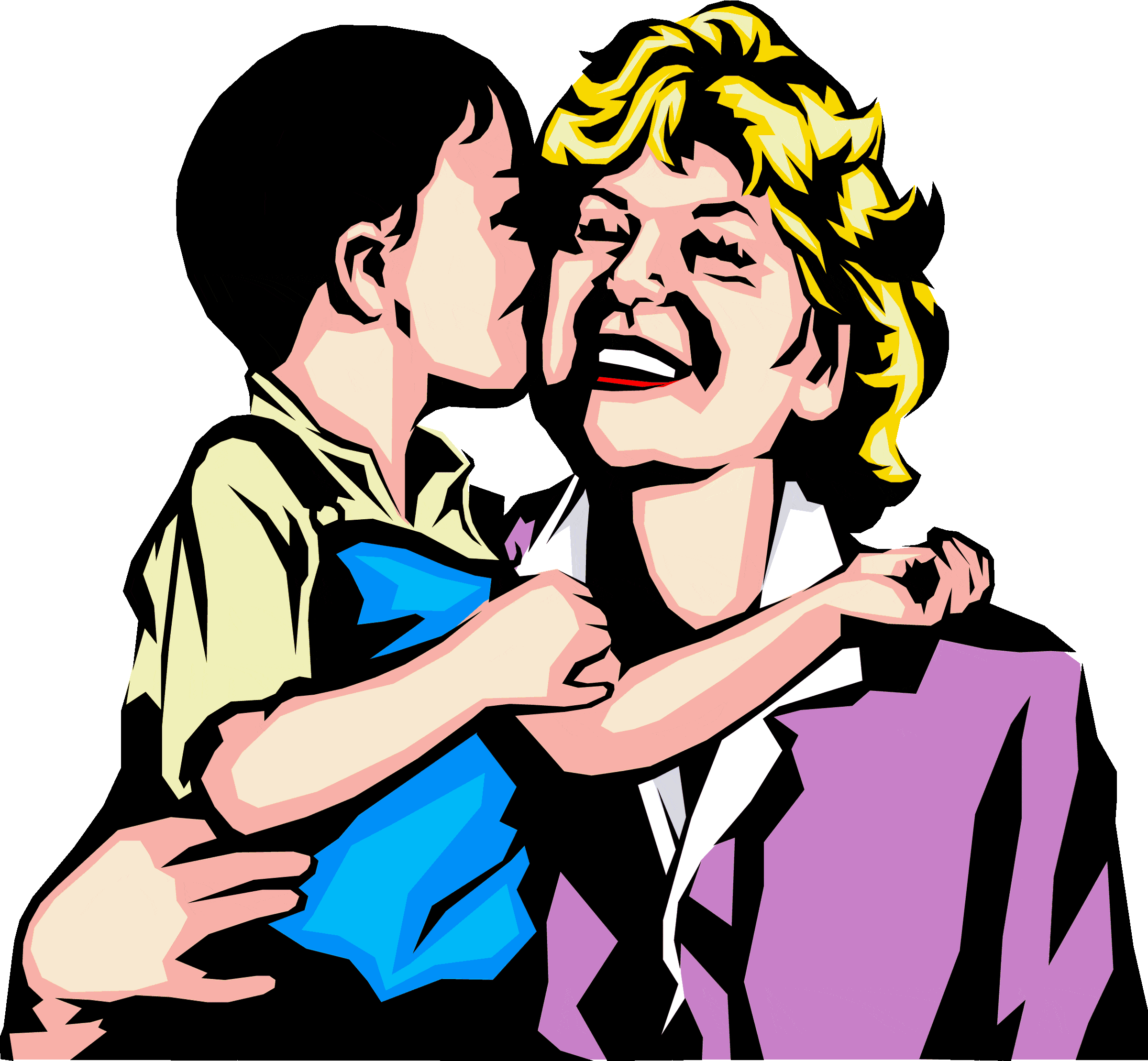 Heartwarming Clipart Illustration of an Affectionate Family Moment