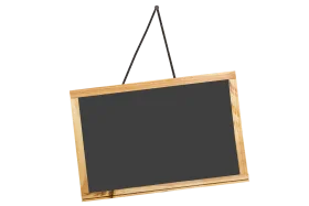 Minimalist Empty Hanging Chalkboard Clipart with Wooden Frame Mockup