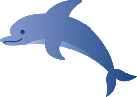 Playful Blue Dolphin Leaping Gracefully - Charming Marine Creature Clipart Design
