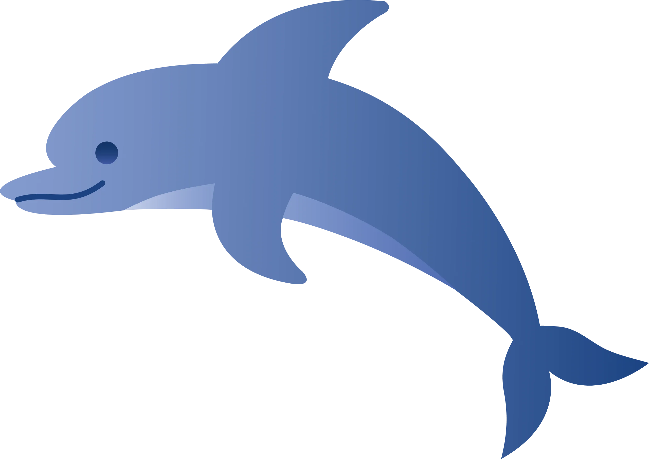 Playful Blue Dolphin Leaping Gracefully - Charming Marine Creature Clipart Design