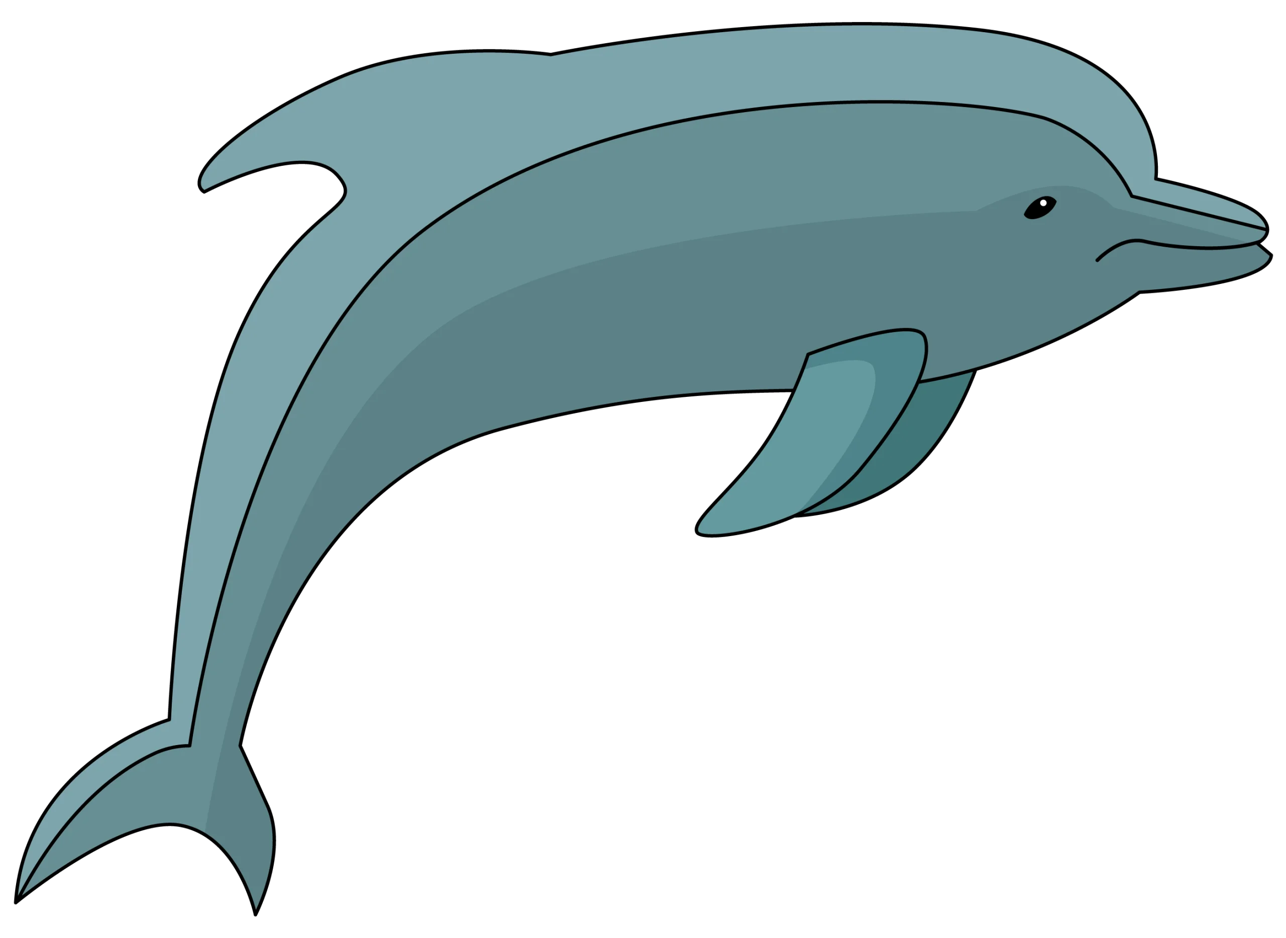 Playful Blue-Gray Dolphin Clipart Illustration Leaping with Graceful Elegance