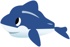 Playful Blue Ocean Friend: Adorable Dolphin Clipart Illustration