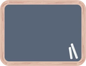 Simple Minimalist Wooden-Framed Chalkboard Clipart for Educational Design