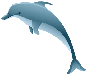 Sleek Blue Dolphin Clipart: Graceful Marine Mammal Illustration Design