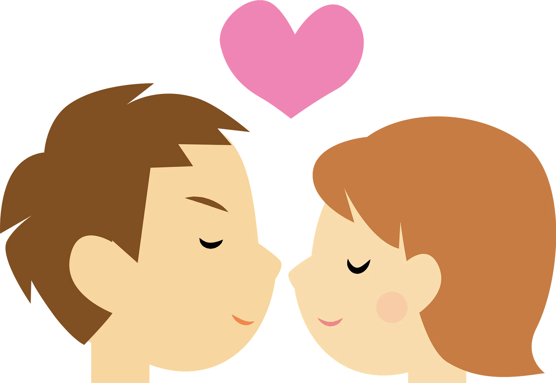 Sweet Romantic Kiss Clipart Illustration of Love and Affection