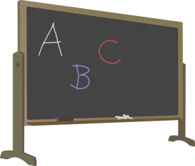 Vintage Educational Chalkboard Clipart with Alphabetical Letters A, B, C