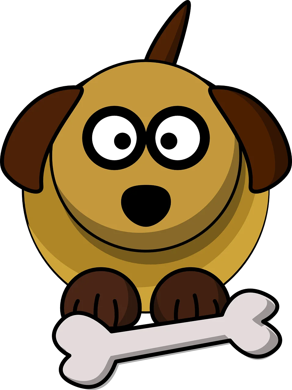 Adorable Cartoon Dog Clipart with Playful Bone Companion