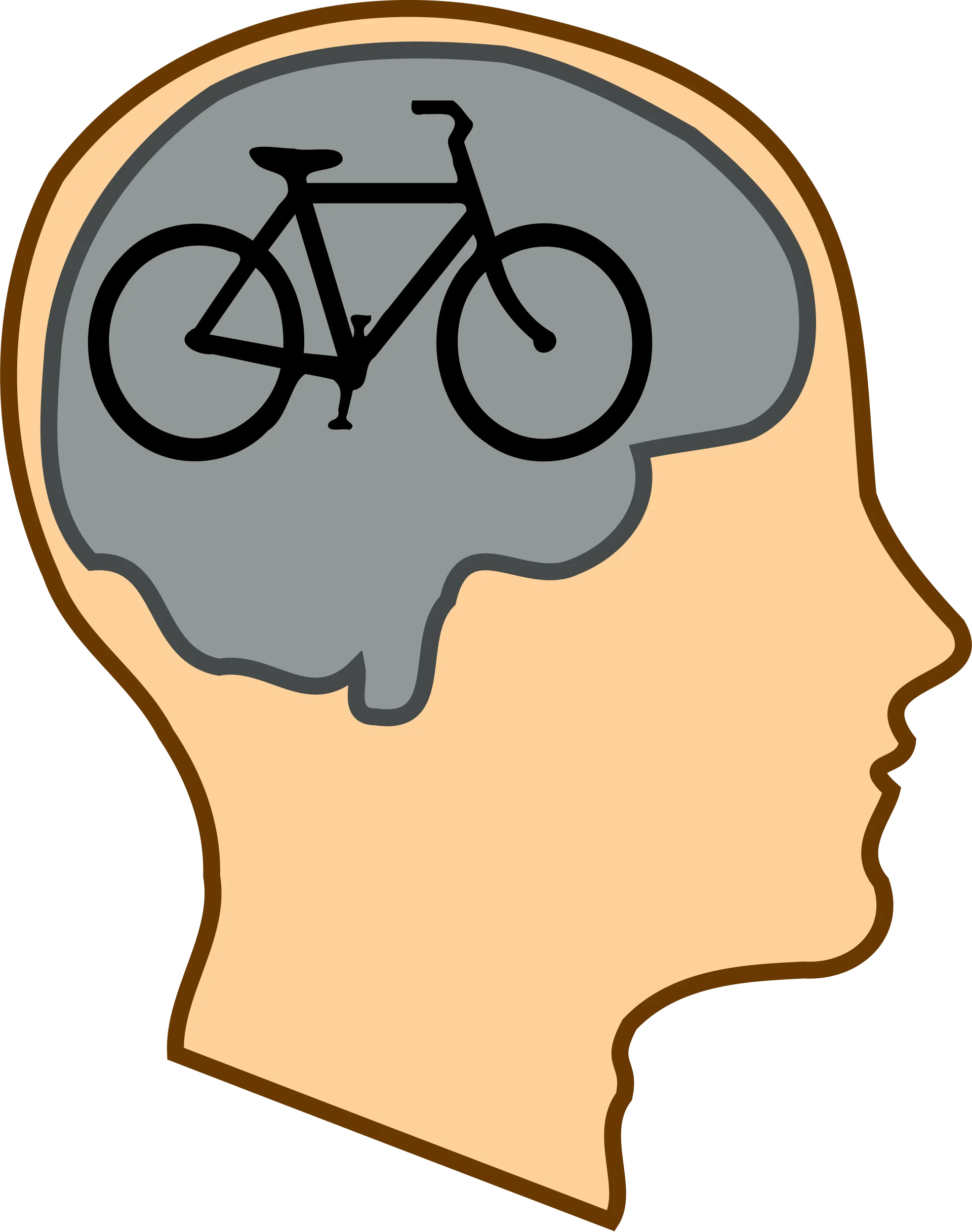 Bicycle-Minded Psychology Clipart: Exploring the Cycling Thoughts of a Human Brain