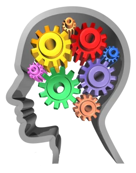Cognitive Function Brain Mechanism Colorful Gears Psychology Clipart Illustration