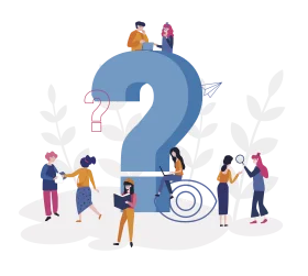 Collaborative Problem-Solving Psychology Clipart with Question Mark Symbol