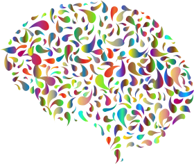Colorful Abstract Brain Mosaic Clipart Representing Psychological Complexity