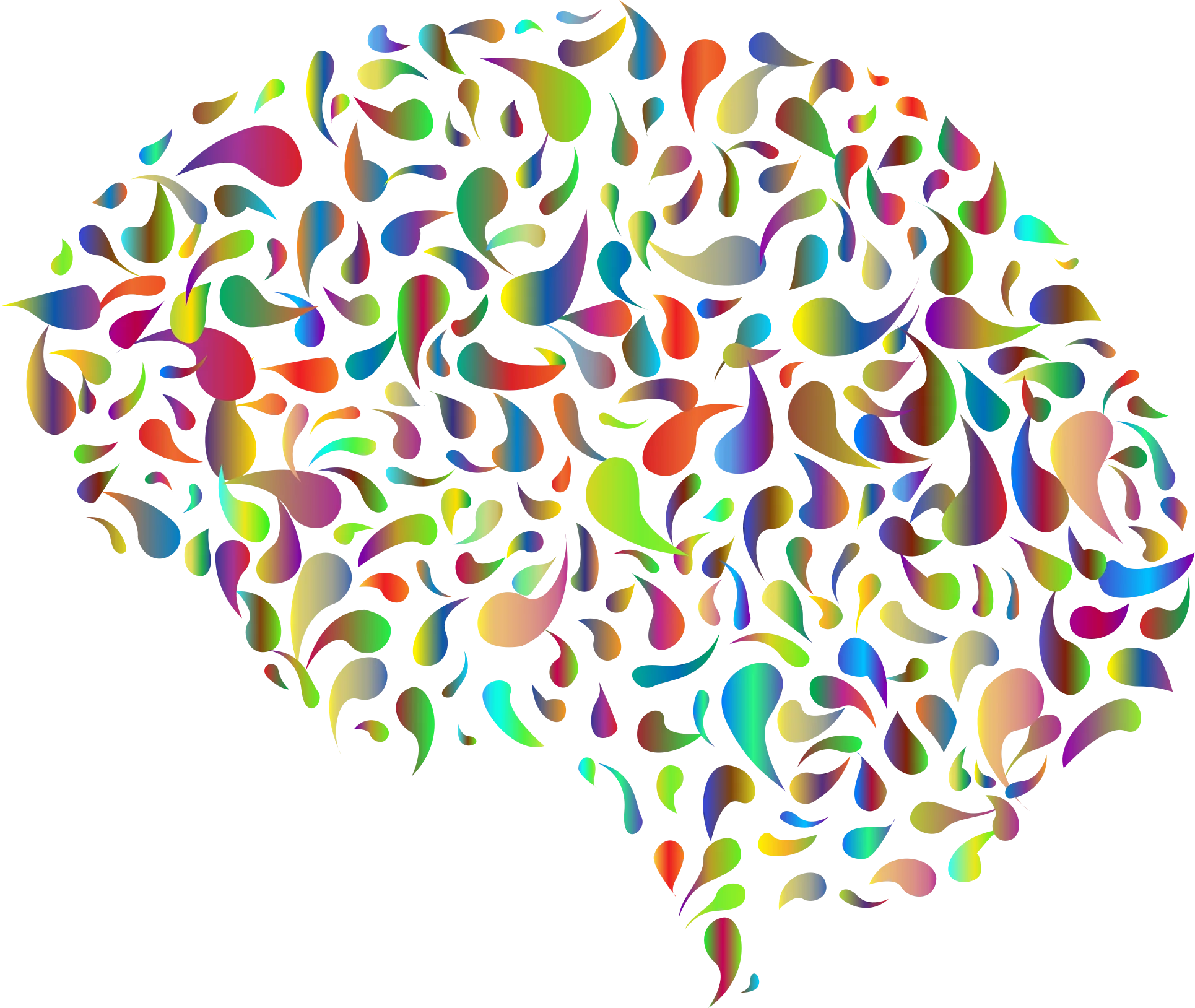 Colorful Abstract Brain Mosaic Clipart Representing Psychological Complexity