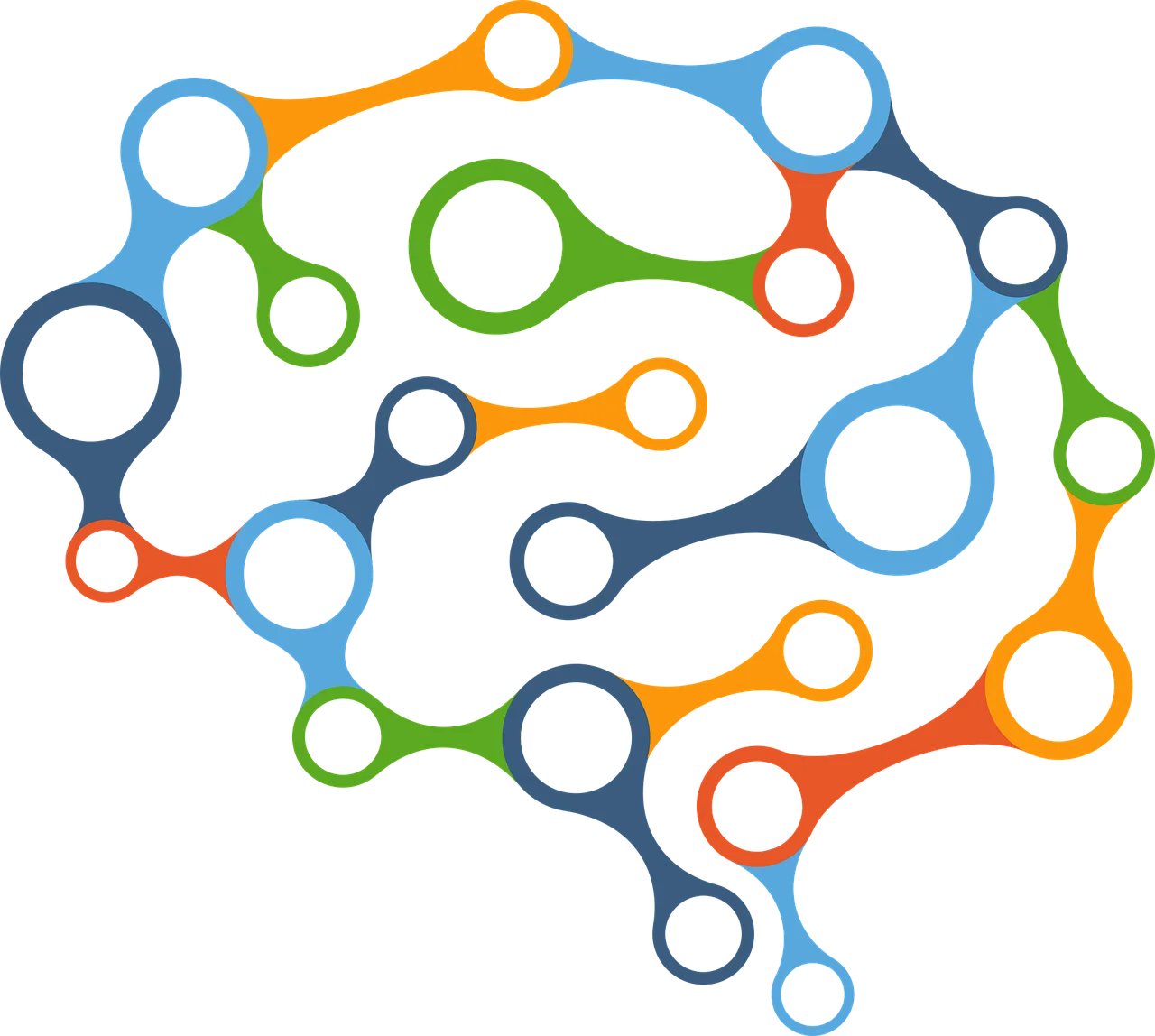 Interconnected Neural Network Brain Mapping Psychology Clipart Design