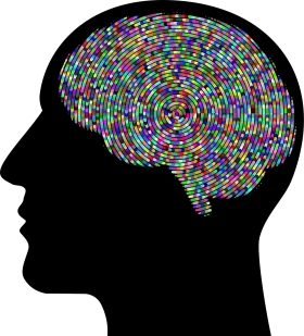 Intricate Neurological Patterns: A Kaleidoscopic Brain Clipart Visualization