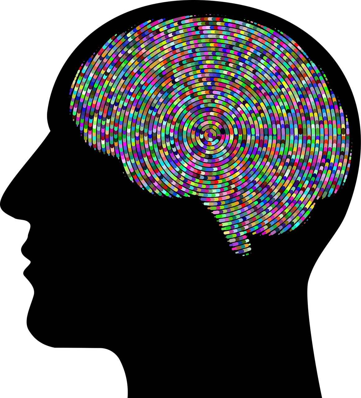 Intricate Neurological Patterns: A Kaleidoscopic Brain Clipart Visualization