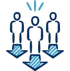 Psychological Human Convergence: Unified Direction Clipart Illustration