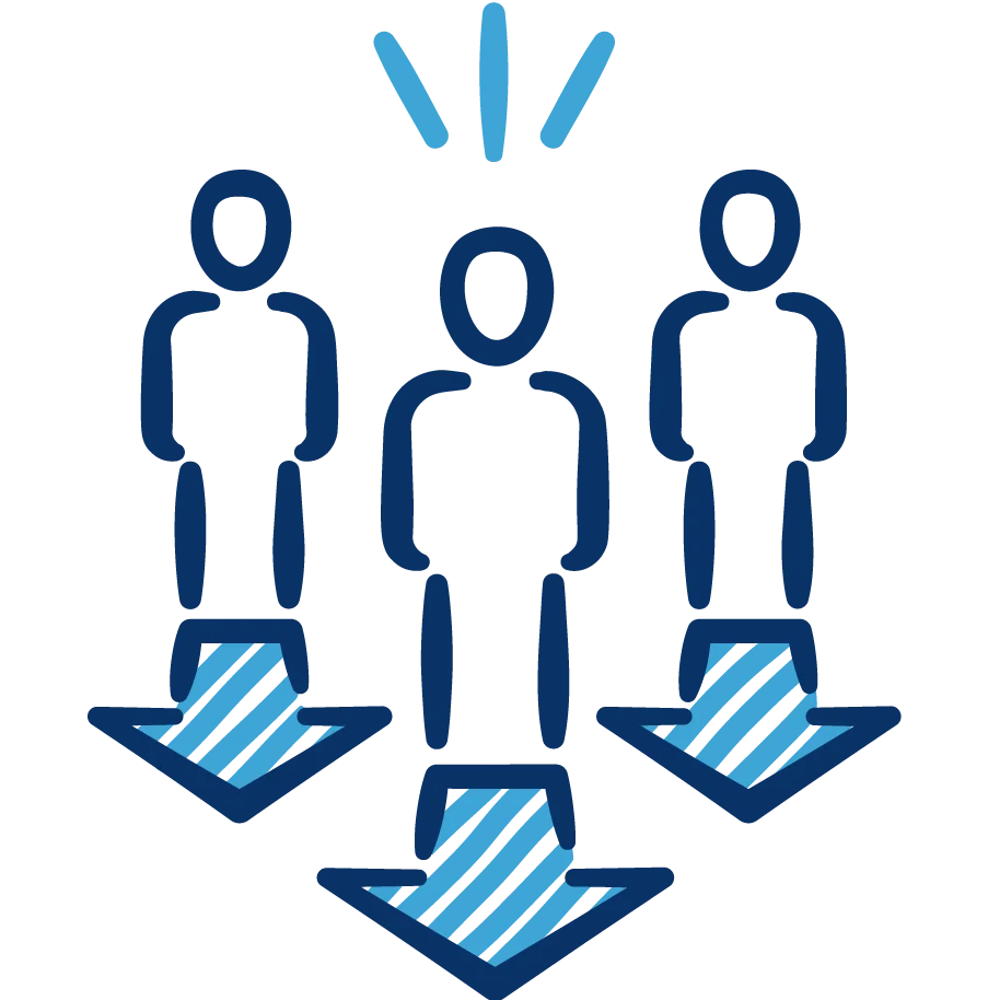 Psychological Human Convergence: Unified Direction Clipart Illustration