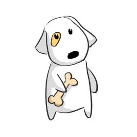 Adorable Cartoon Dog Holding Bone Clipart - Cute Playful Puppy Illustration