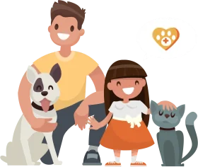 Cheerful Family Pets Clipart: Adorable Companions Bringing Joy and Warmth