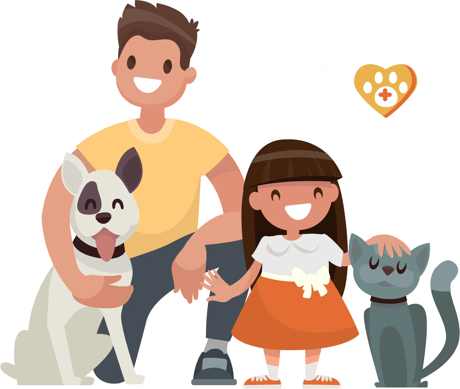 Cheerful Family Pets Clipart: Adorable Companions Bringing Joy and Warmth