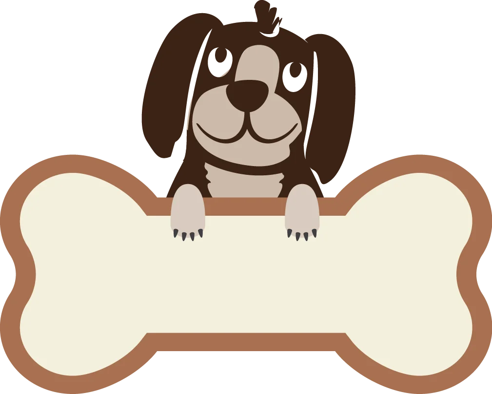 Playful Cartoon Dog Holding Oversized Bone Clipart Design for Pet Lovers