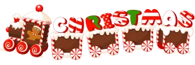 Adorable Festive Christmas Train Clipart with Gingerbread and Candy Design