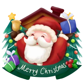 Adorable Santa Claus Christmas Clipart with Festive Holiday Cheer and Warm Wishes
