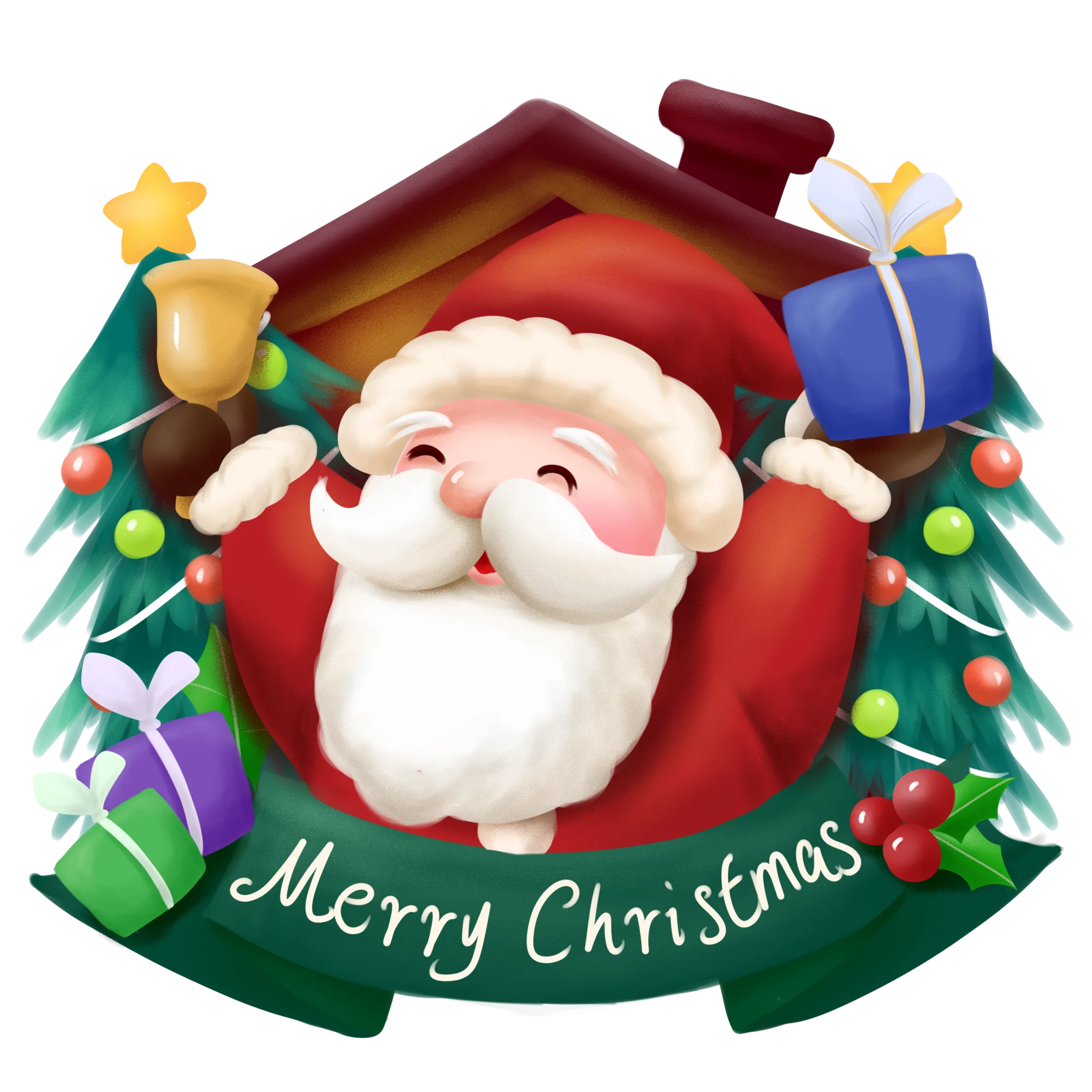 Adorable Santa Claus Christmas Clipart with Festive Holiday Cheer and Warm Wishes