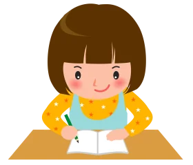 Cheerful Young Student Focused on Learning: Adorable Studying Clipart Illustration