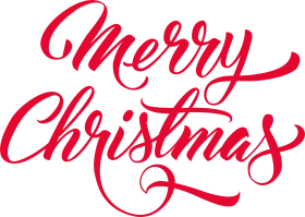 Elegant Handwritten Merry Christmas Clipart with Festive Calligraphy Design