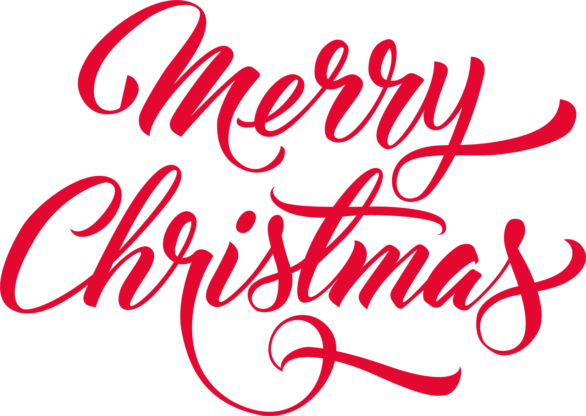 Elegant Handwritten Merry Christmas Clipart with Festive Calligraphy Design