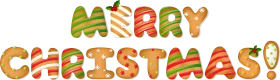 Festive Hand-Crafted Merry Christmas Clipart with Playful Cookie-Style Letters