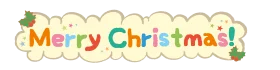 Festive Merry Christmas Clipart with Whimsical Decorative Cloud Banner