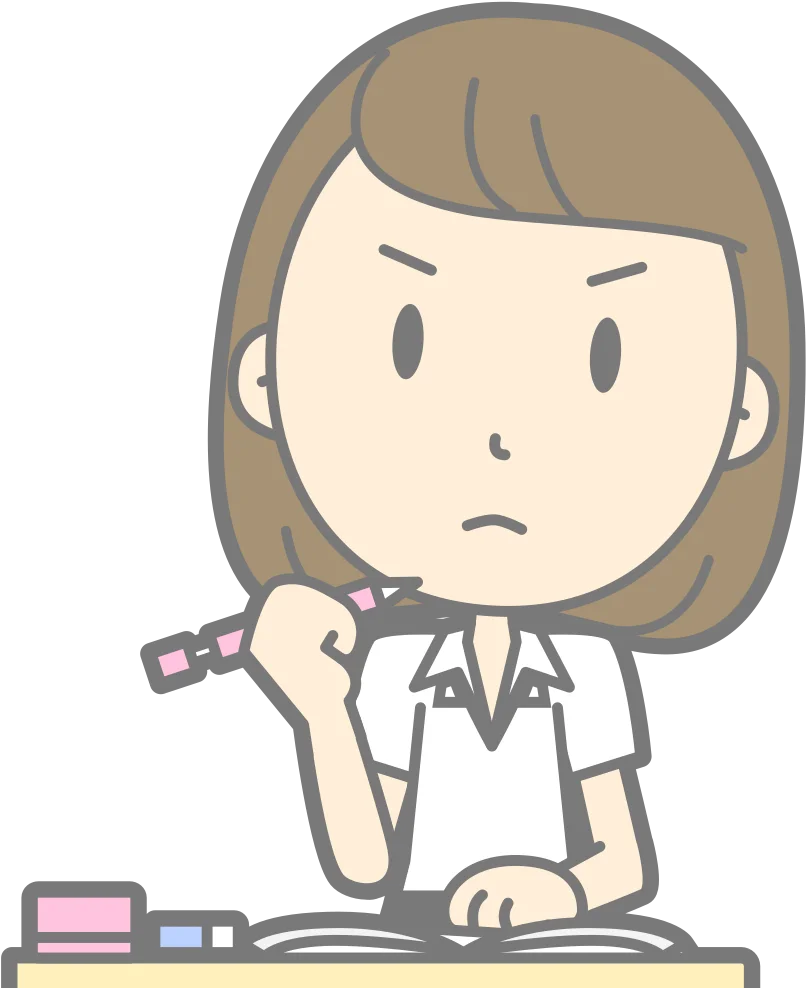 Studious Student Clipart: Focused Learning Moment in Classroom Setting