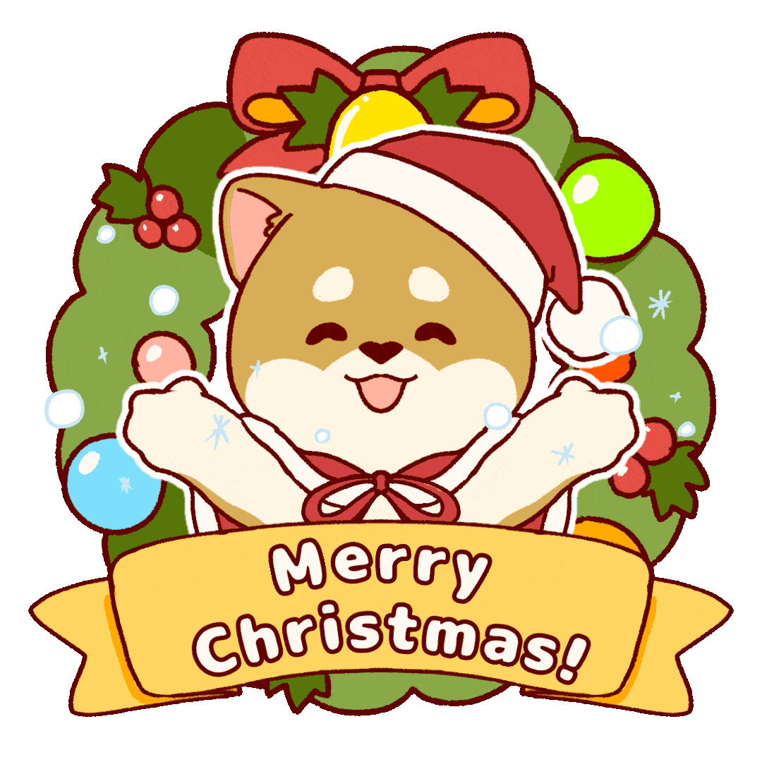 Adorable Shiba Inu Puppy Celebrating Christmas Festive Kawaii Clipart Design