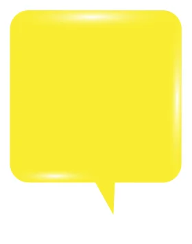 Bright Sunshine Yellow Square Speech Bubble Clipart Design Element