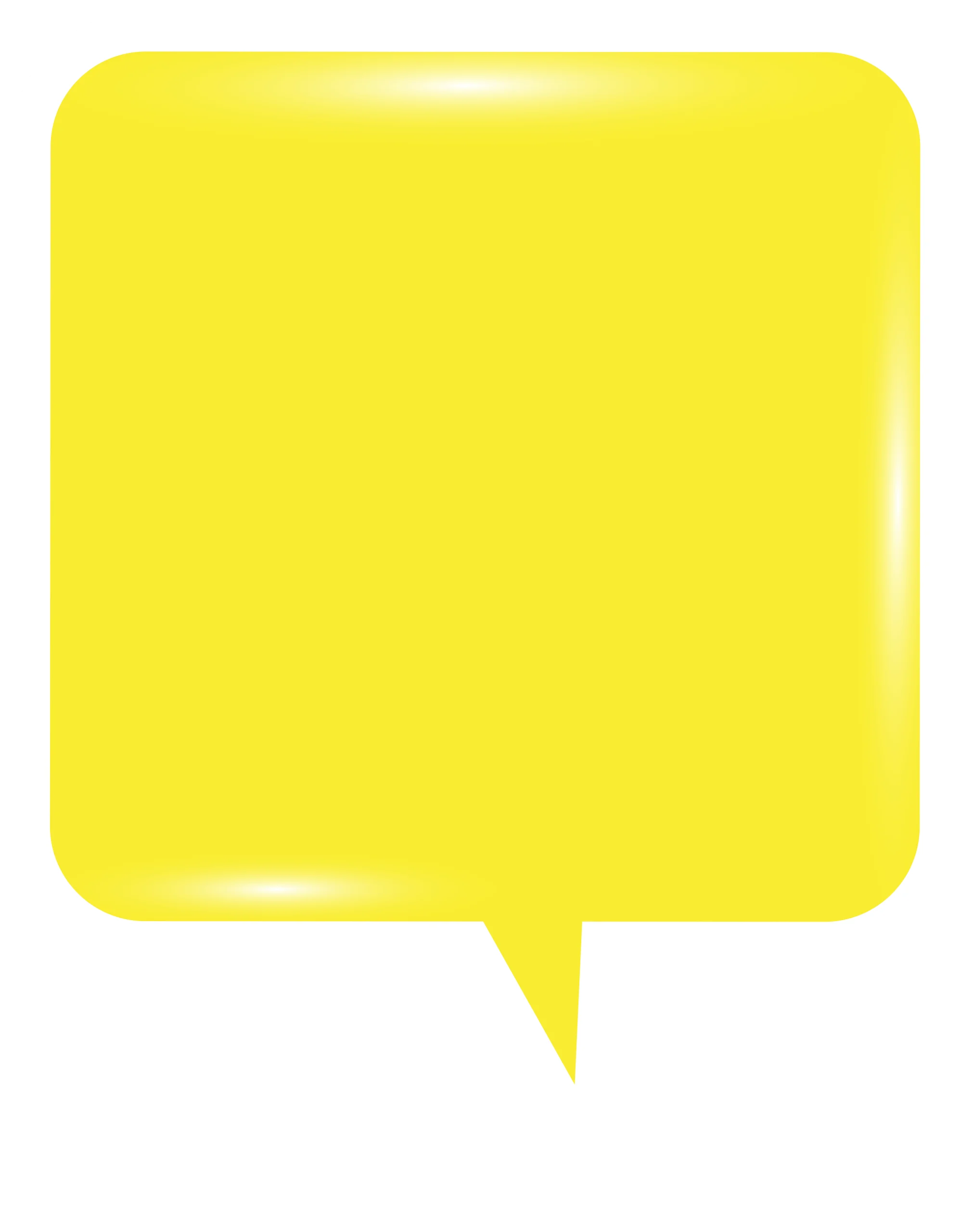 Bright Sunshine Yellow Square Speech Bubble Clipart Design Element