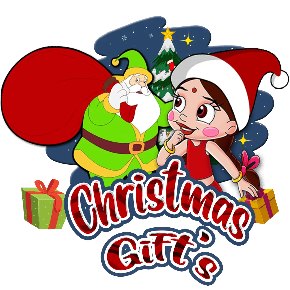 Festive Christmas Gifts Clipart: Santa and Cheerful Helper with Presents