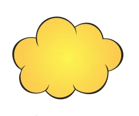 Soft Pastel Yellow Cloud-Shaped Speech Bubble Clipart Design Element