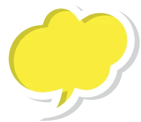 Soft Yellow Speech Bubble Clipart with Gentle Shadow Effect Design