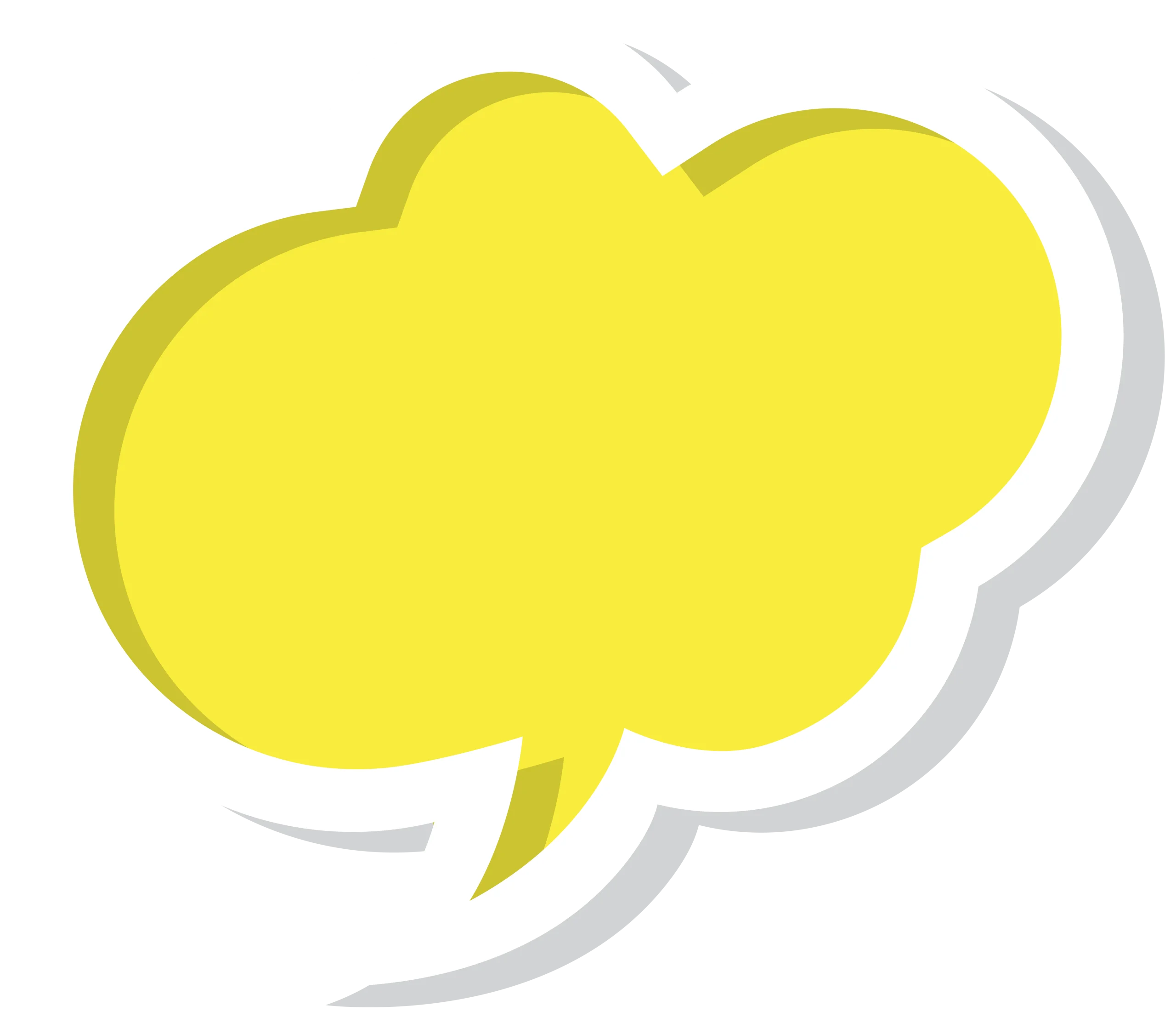 Soft Yellow Speech Bubble Clipart with Gentle Shadow Effect Design