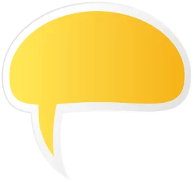 Sunny Yellow Asymmetrical Speech Bubble Clipart Design Element
