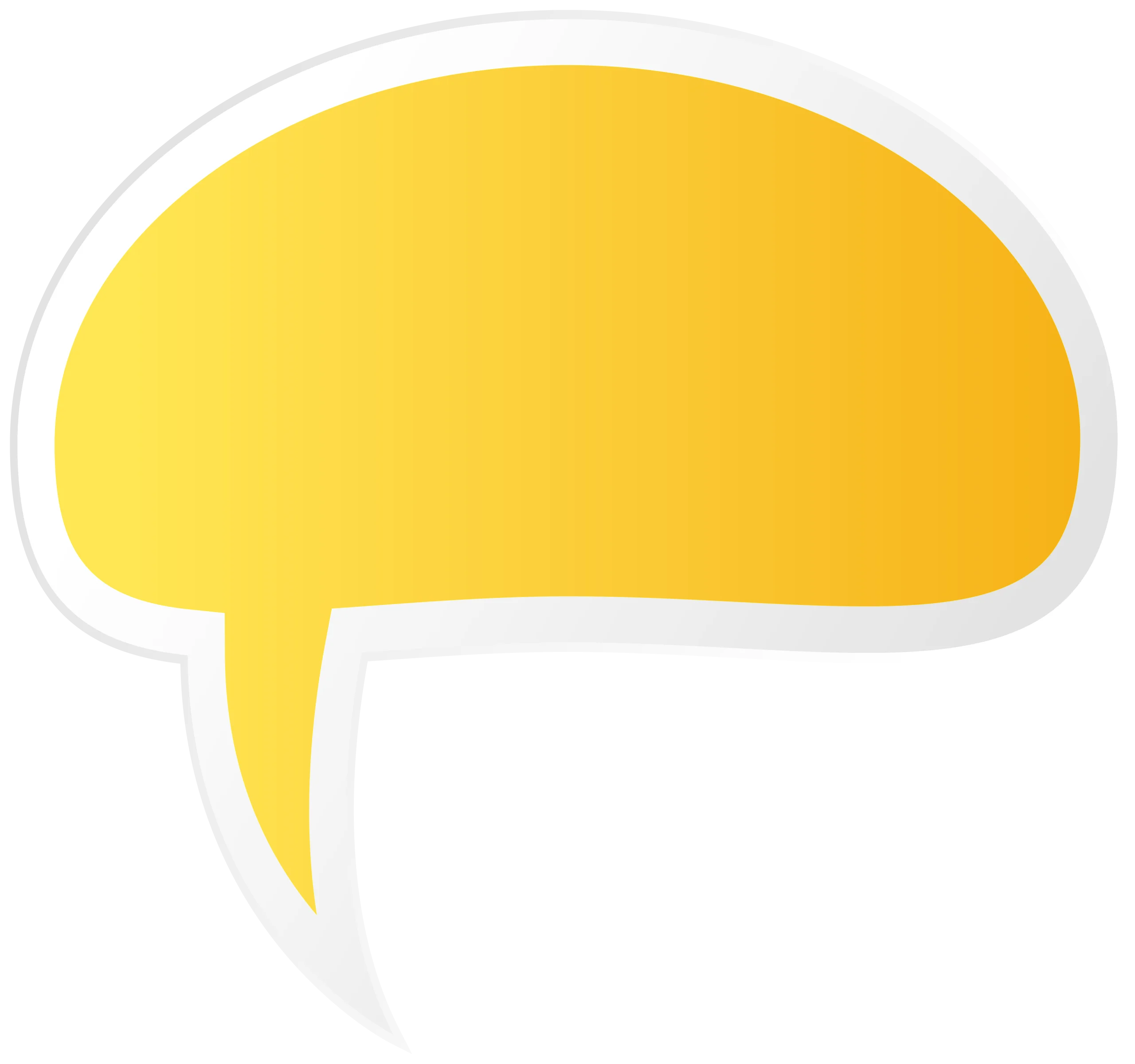 Sunny Yellow Asymmetrical Speech Bubble Clipart Design Element